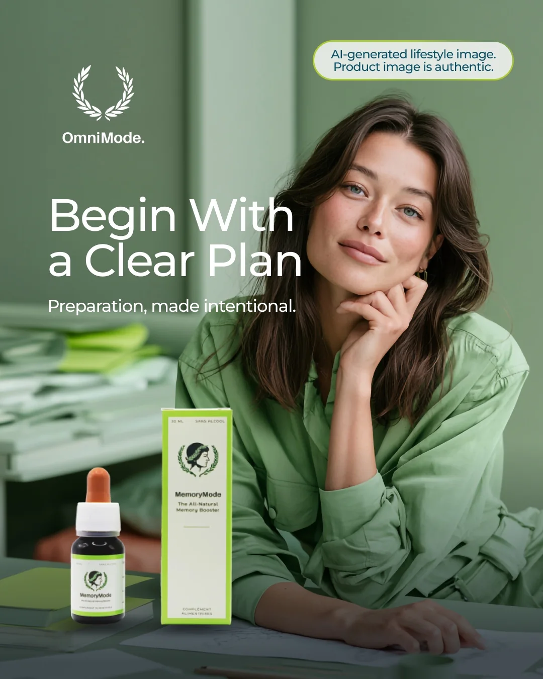 MemoryMode creative using a clear-plan campaign hook