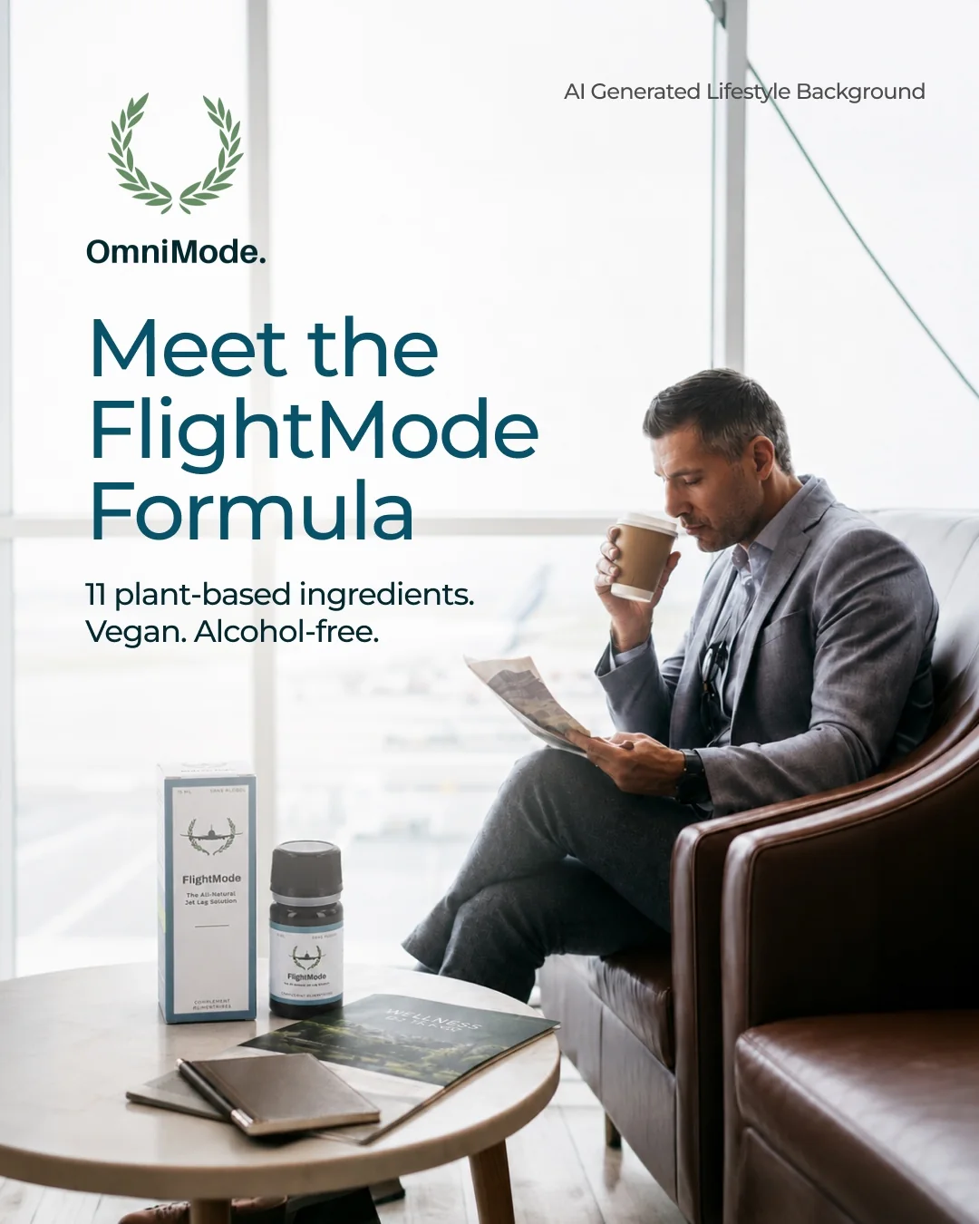 FlightMode product formula creative in 4:5 portrait format